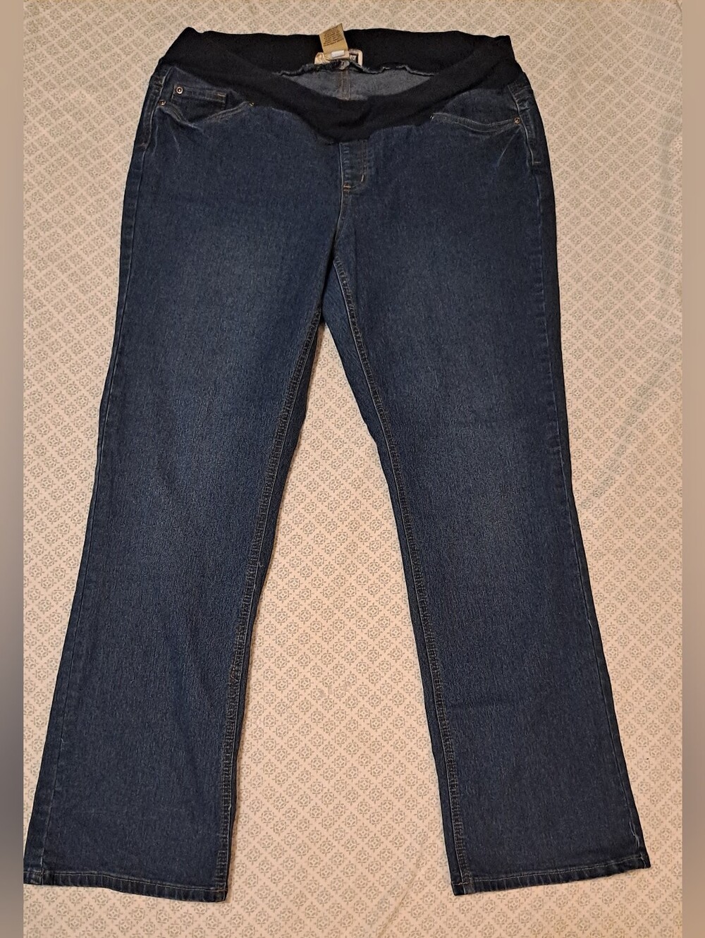 Hybrid & Company Maternity Dark Blue Straight-Leg Jeans Sz 1X